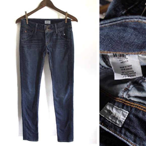 Hudson Jeans Denim - Hudson Preowned Colin Flap Medium Dark Wash Skinny Jeans 25 0